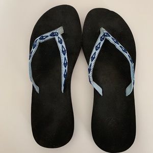 Reef Thin Soft Strap Blue Sandals